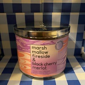 NWT ✨GREAT GIFT✨ B&BW Marshmallow Fireside/Black Cherry Merlot 3 Wick